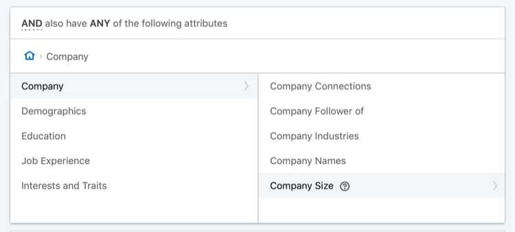 målrette LinkedIn-annoncer baseret på virksomhedsstørrelse