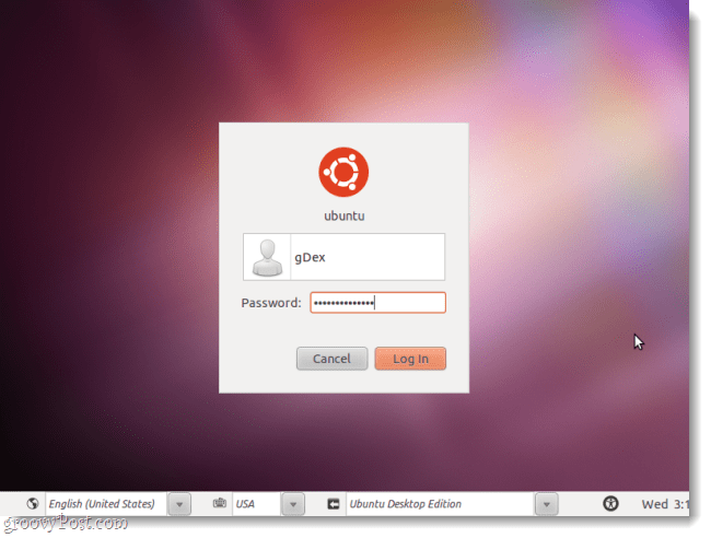 ubuntu login skærm