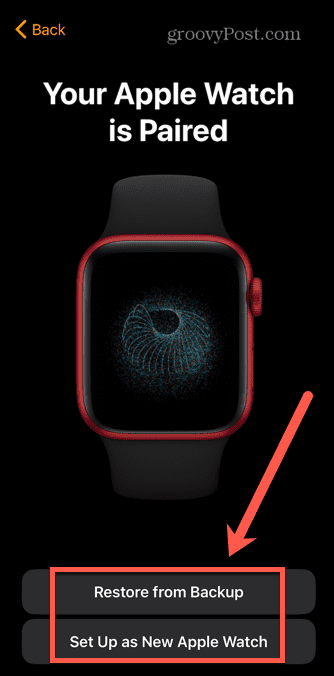 Apple Watch gendan fra backup