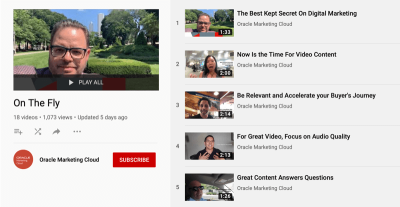 Oracle Marketing Cloud YouTube-serie On the Fly