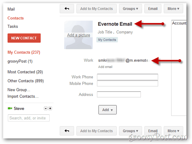 oprette gmail-kontakt