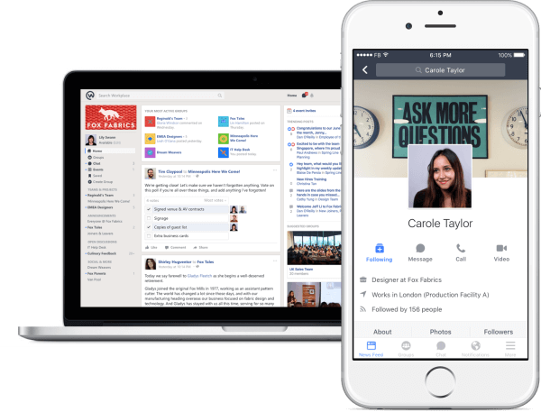 Facebook introducerer en gratis version af Workplace, dets sociale netværksværktøj til arbejdere til at chatte og samarbejde.