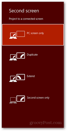  windows 8 tastaturgenvej tilslutte nyt display dialog pc pc skærm duplikat udvider kun anden skærm