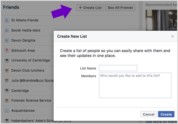Indtast et navn til din Facebook-venneliste, og vælg hvilke venner du vil tilføje.