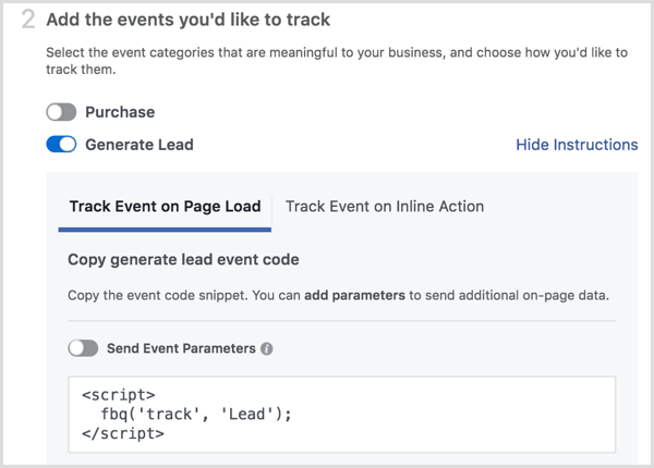 Facebook-pixelinstallation tilføjer begivenheder