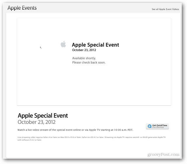 Apple streamer en speciel begivenhed på Apple.com, i dag