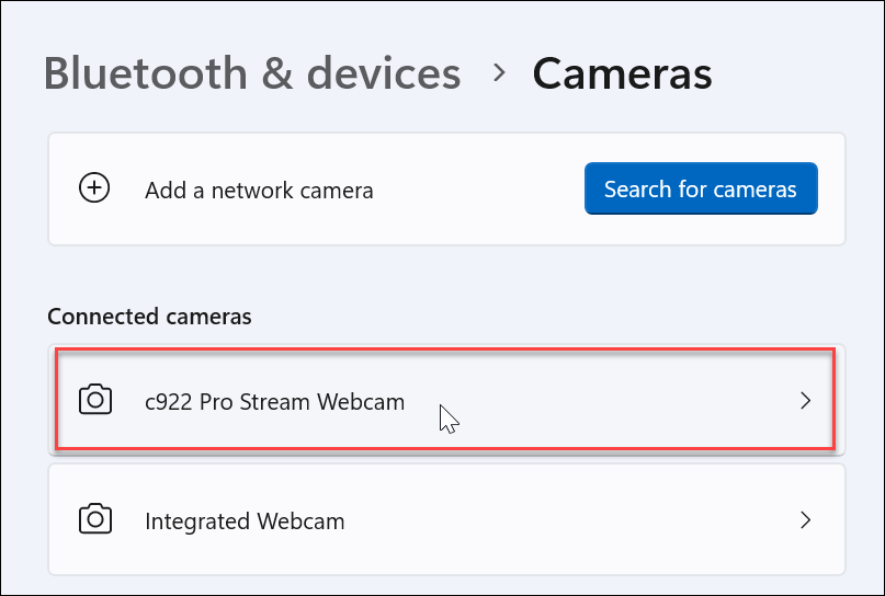 Administrer indstillinger for webcam på Windows 11