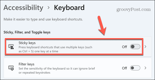 Windows klæbrige nøgler fra