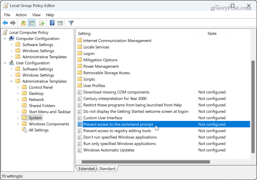 Sådan deaktiveres kommandoprompten på Windows 11