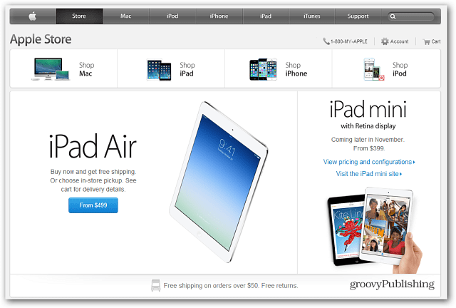 Apple Store har nu den nye iPad Air tilgængelig