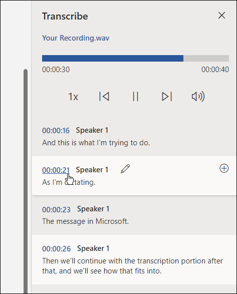 transskribere en lydfil til Microsoft til Word