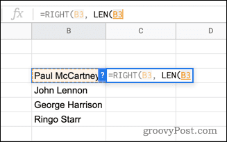 Brug af LEN-funktionen i Google Sheets