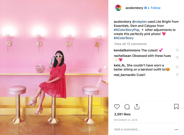 Opret en A Color Story Instagram-historie trin 7, der viser et færdigt indlæg.