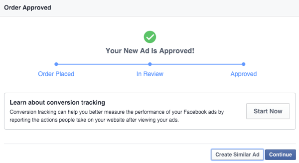 facebook canvas annonce mobil godkendelsesmeddelelse
