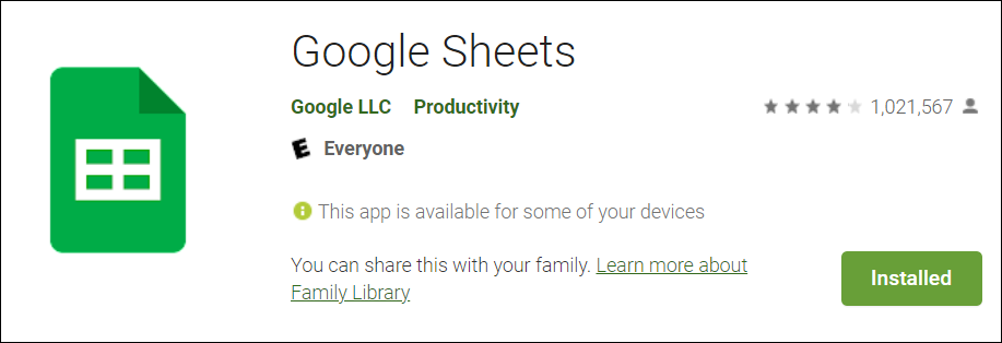  installere Google Sheets