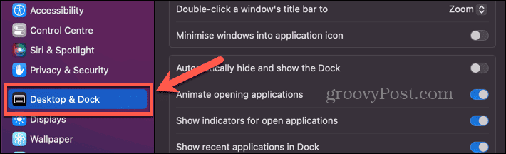 mac desktop og dock menu