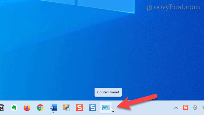Kontrolpanel på proceslinjen i Windows 11