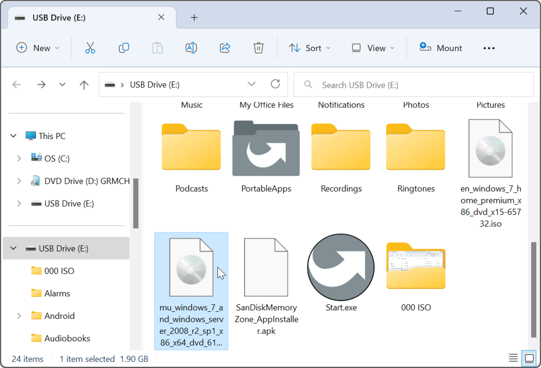 Monter et ISO-billede på Windows 11