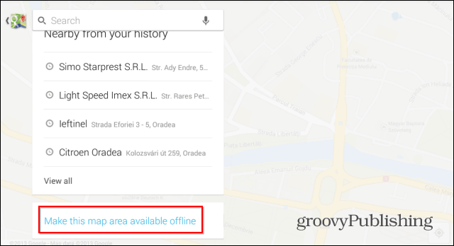 Gem Google Maps til offline brug og start navigering med det samme