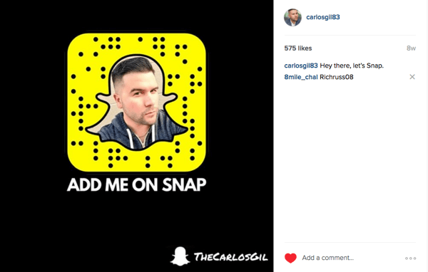 instagram-annonce for at promovere snapchat-eksemplet