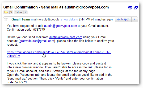 gmail-indbakke - bekræftelses-e-mail