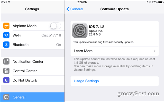 Apple frigiver iOS 7.1.2 softwareopdatering