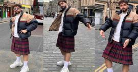 Nederdeldeling fra Sefo! Traditionen fra Skotland vandrede i gaderne med kilten.