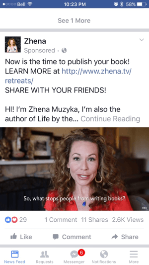 zhena facebook video annonce