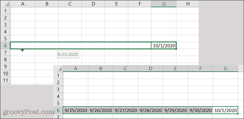 Excel AutoFyld dato bagud
