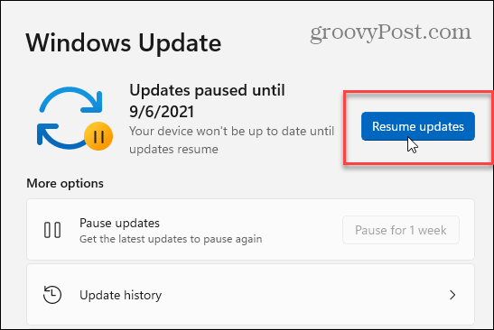 Genoptag Windows 11 -opdateringer