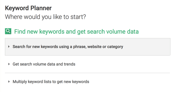 Brug Google Keyword Planner til at søge efter nøgleord, der kan føjes til din videobeskrivelse.
