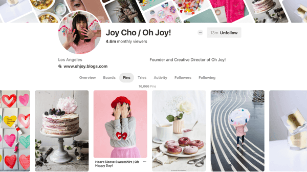 Tips til, hvordan du forbedrer din Pinterest-rækkevidde, eksempel 6, eksempel på Joy Cho Pinterest-pins