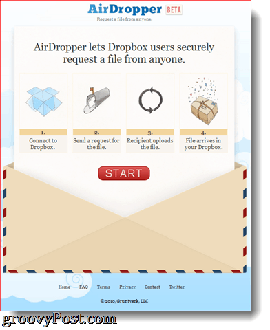 AirDropper Dropbox-tilføjelse i handling