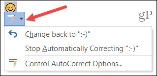 AutoCorrect-knap i Word på Windows