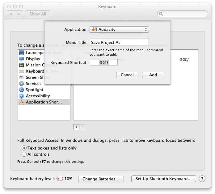Sådan opretter du en tastaturgenvej i ethvert Mac OS X-program
