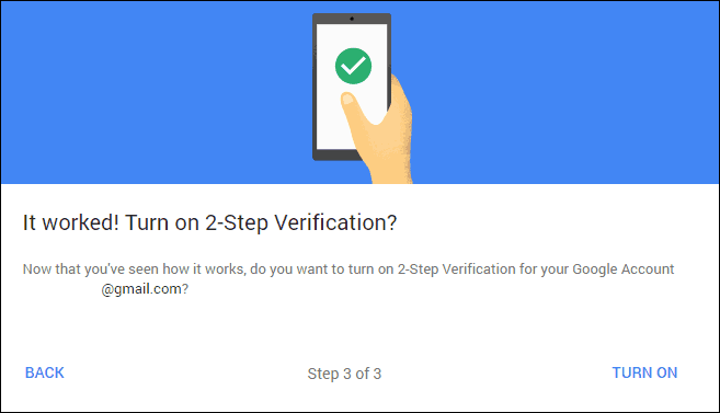 Google 2-trins verifikation aktiv
