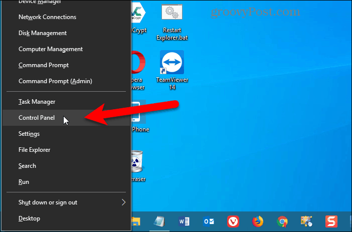 Kontrolpanel føjet til Win + X-menuen i Windows 10