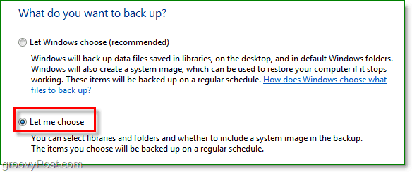Windows 7 Backup - vælg hvilke mapper, du gerne vil tage backup af