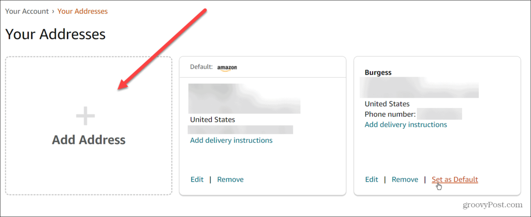 Skift din leveringsadresse på Amazon
