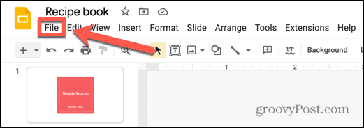 google slides filmenu