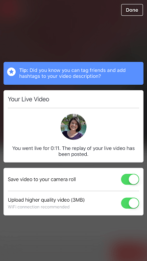 facebook profil live video mulighed for at gemme video