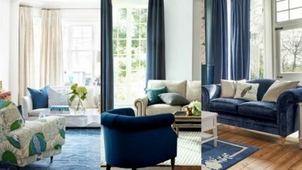 Stilfulde forslag til mørkeblå sofa dekoration