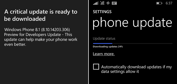 Windows Phone-opdatering