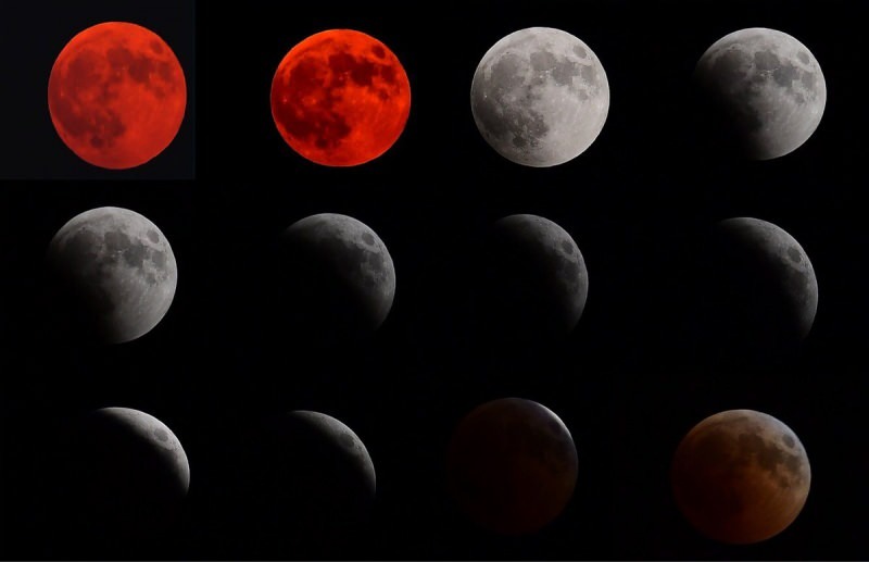 ses i forskellige farver under måneformørkelsen