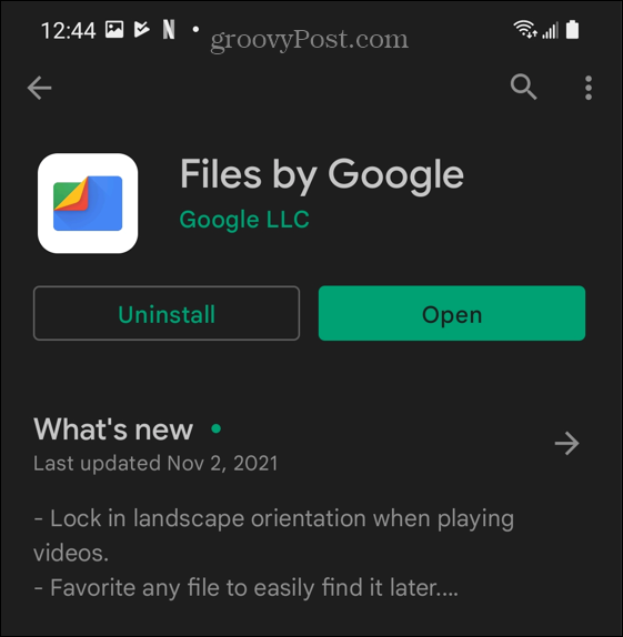 installer filer med google app