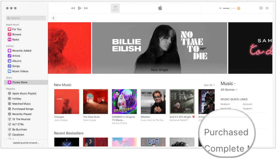 iTunes købt på Mac