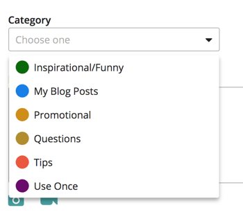 Vælg en kategori til dit indhold i MeetEdgar.