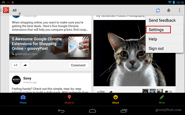 Google+ indstillinger