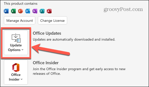 muligheder for Outlook-opdatering