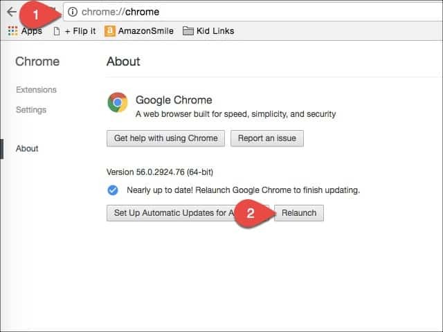 opdater google chrome ved hjælp af kommandolinjen